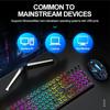T-WOLF T80 Gaming Keyboard Retro Punk Round Keycap Wired Mechanical Keyboard with Colorful Backlight, Black