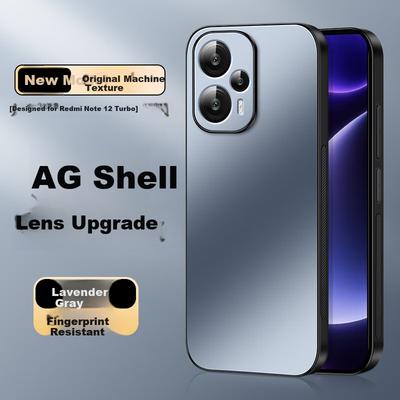 Redmi Note 12 Turbo Phone Case, Xiaomi Note 12 Turbo Protective Cover, AG Frosted Lens Full Protection Anti-Drop Simple Stylen Outer, Lavender Gray
