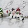Resina de Navidad muñeco de nieve decoración de invierno lindo cuatro muñeco de nieve estatua adornos de interior al aire libre
