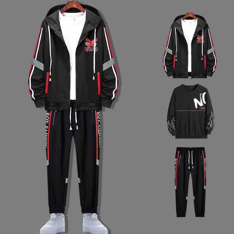 

И Легкий Мужской Спортивный Костюм-Тройка Молодежный И Свежий Студенческий Стиль 2025 Новый Стиль Повседневный Спортивный Наряд M красный