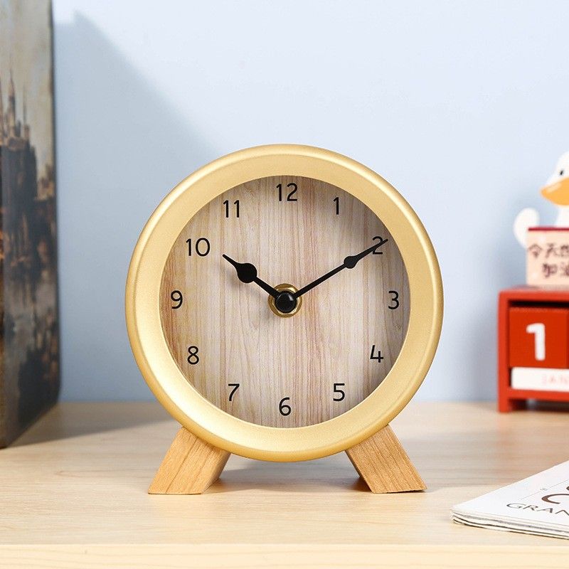 

Small Desktop Pendulum Clock Study Bedside Living Room Decorative Table Desk Clock Watch Home Decoration золотой