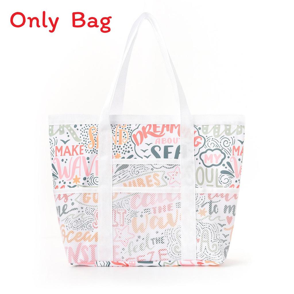 Travel Mesh Storage Bag With Multiple Pockets For Beach And Bathroom Organization