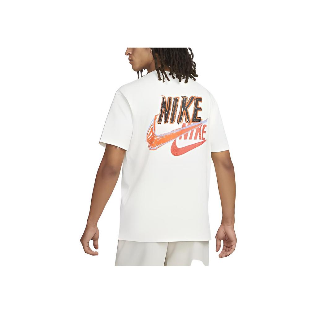 Nike Sportswear Logo Print Pullover Crew Neck T-Shirt Men Tops White DO6368-010