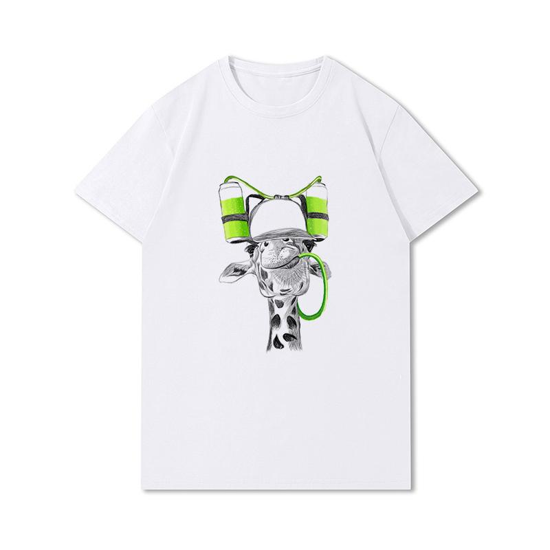 S-3XL 100 Fantasie Harajuku Grafica Estiva Bianca Magliette Donna Stampate Casual Maniche Corte Top Girocollo