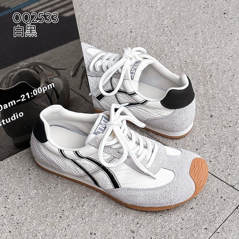 Leather German training shoes spring and autumn new flat bottom light Forrest Gump shoes