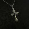 Gothic Victoria Red Crystal Cross Pendant Necklace for Men Women Personality Punk Hallowmas Party Vampire Jewelry Accessories