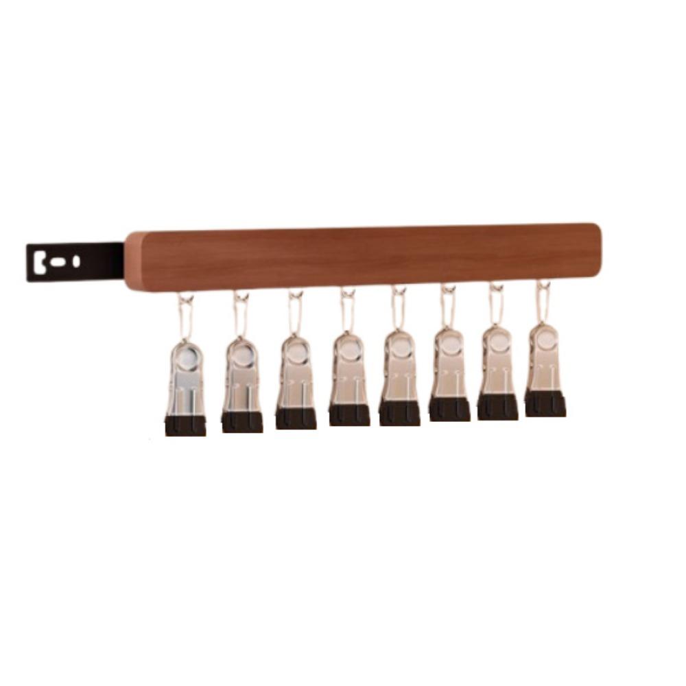 Punch Free Wooden Hats Hanger 8/12 Clips Clothes Drying Rack Wall Mounted Hat Holder  for Home