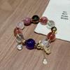 New DIY Design Natural Crystal Garnet Bracelet with Jelly Powder Beads - Unique Duobao Style