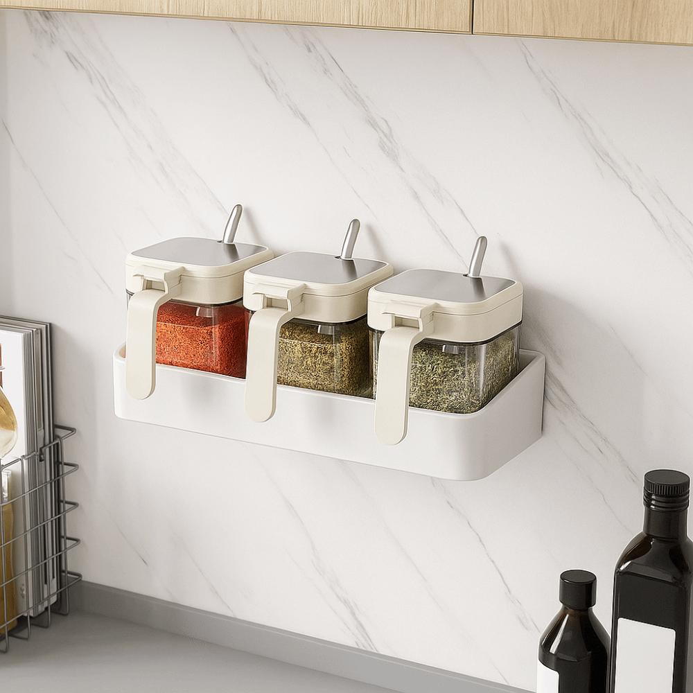Free Punching Spice Jar No-Drill Installation No-Drill Organizer  Spice Organization
