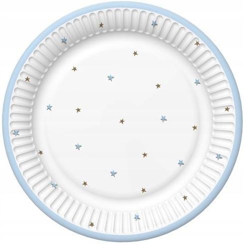 Paper Plates Stars Blue 18Cm 8Pcs