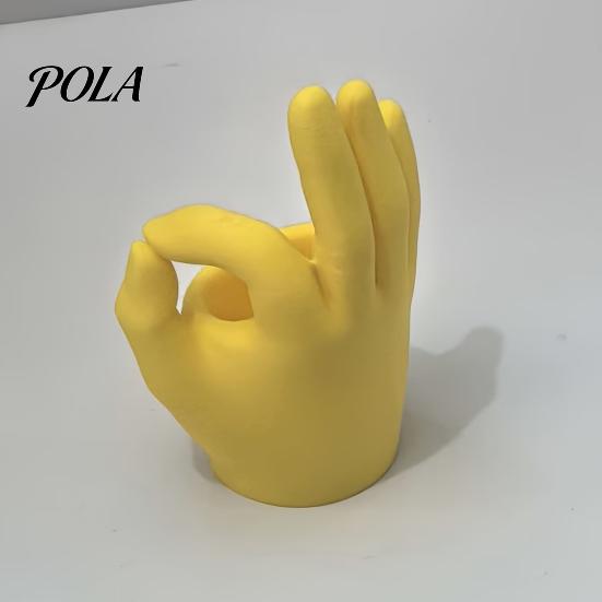 Modern Home Office Ornament 3D Printed Hand Gesture Planter, OK Finger Flower Pot, Fun Plant Container Cute Small Cactus for Desk Decor Artistic Shape