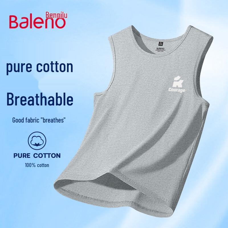 Мужской sleeveless жилет Baleno из чистого хлопка с принтом букв 2XL