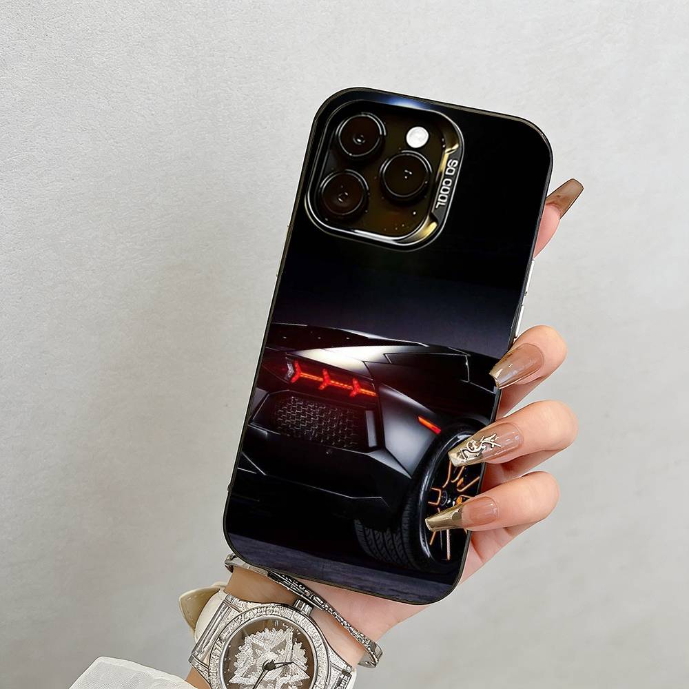 Sports car Phone Case For iPhone 17,16,15,14,13,12,11 Plus,Pro Max,XS,Colorful Silver Black Cover iPhone16Pro