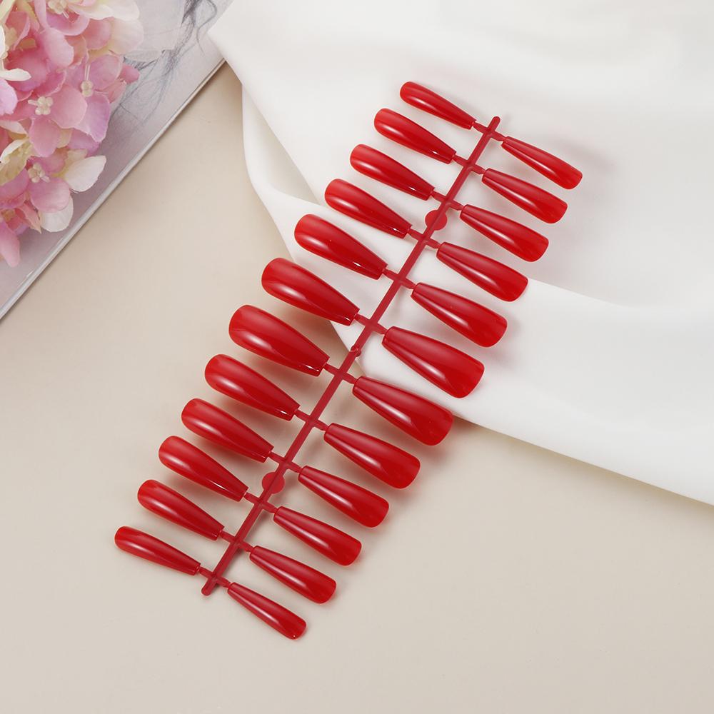 24Pcs/Set Acrylic Full Cover Extension False Nails Coffin Fake Nail Ballerina Nail Nail Tips