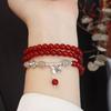 Natural Agate Bracelet Silver Hand Jewelry Does Not Fade Three-Circle Bracelet. Fashion Women Daily Jewelry Lucky Gift