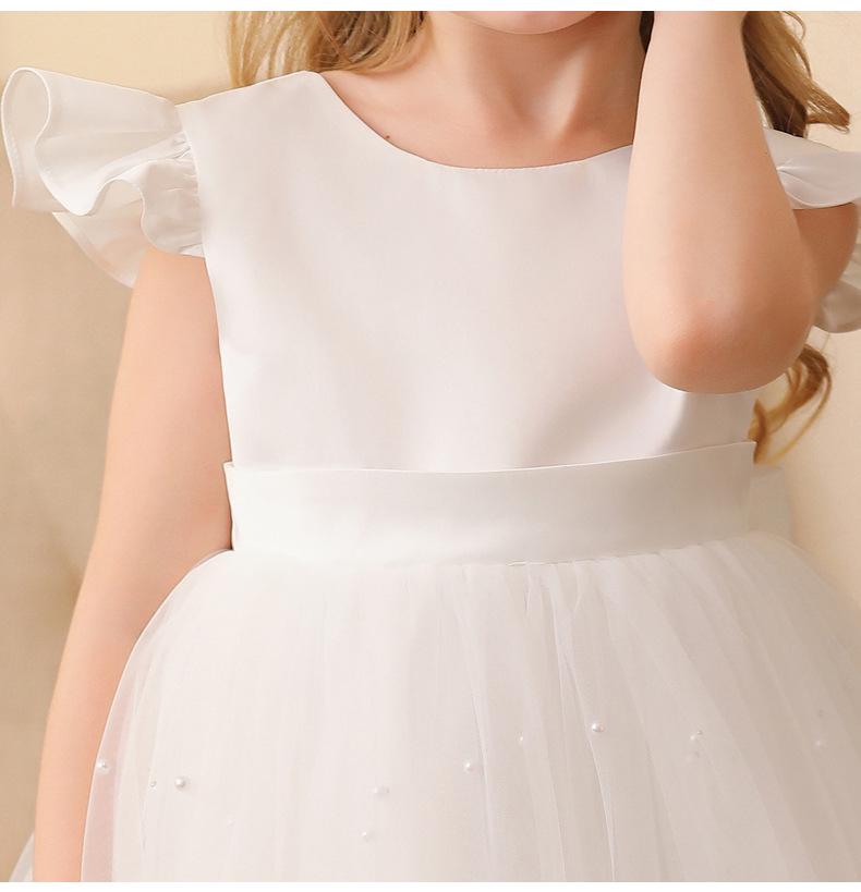 Mädchen Prinzessinnenkleid mit großem Schleifenrücken, rückenfrei, mit flauschigem Tüllrock für Festivals und Auftritte