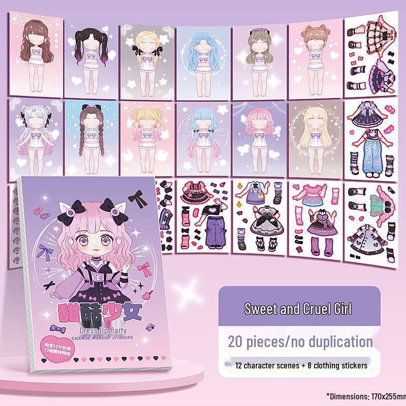 

Princess Dress-Up Party Stickers for Girls - Kaba Bear Cute Cartoon Notebook Collection