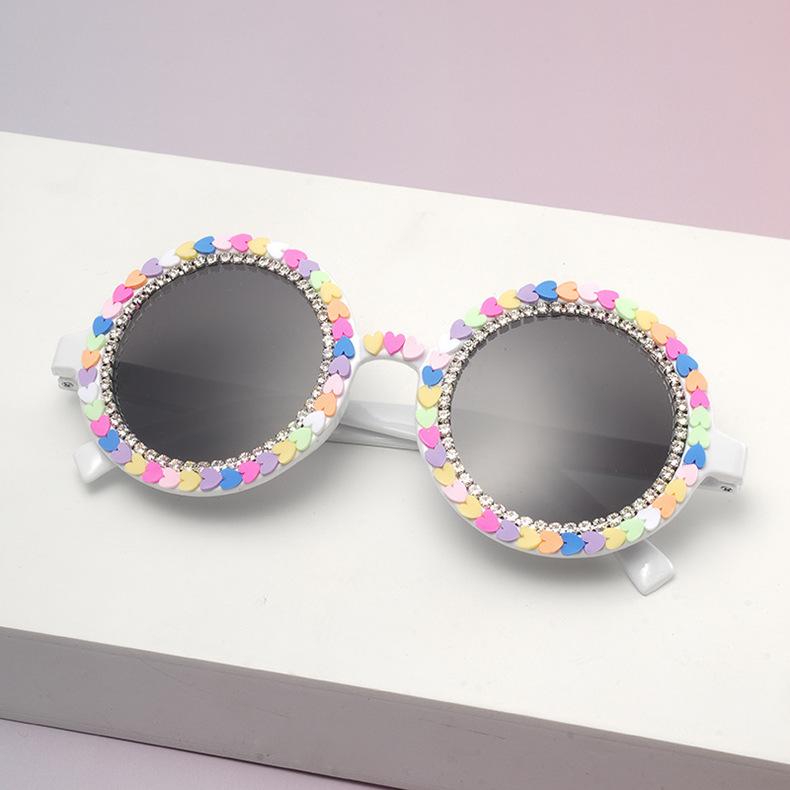 Candy Sprinkle Round Sunglasses Multicolor Decor Fashion Eyewear For Street Style And Photo Props KJ204