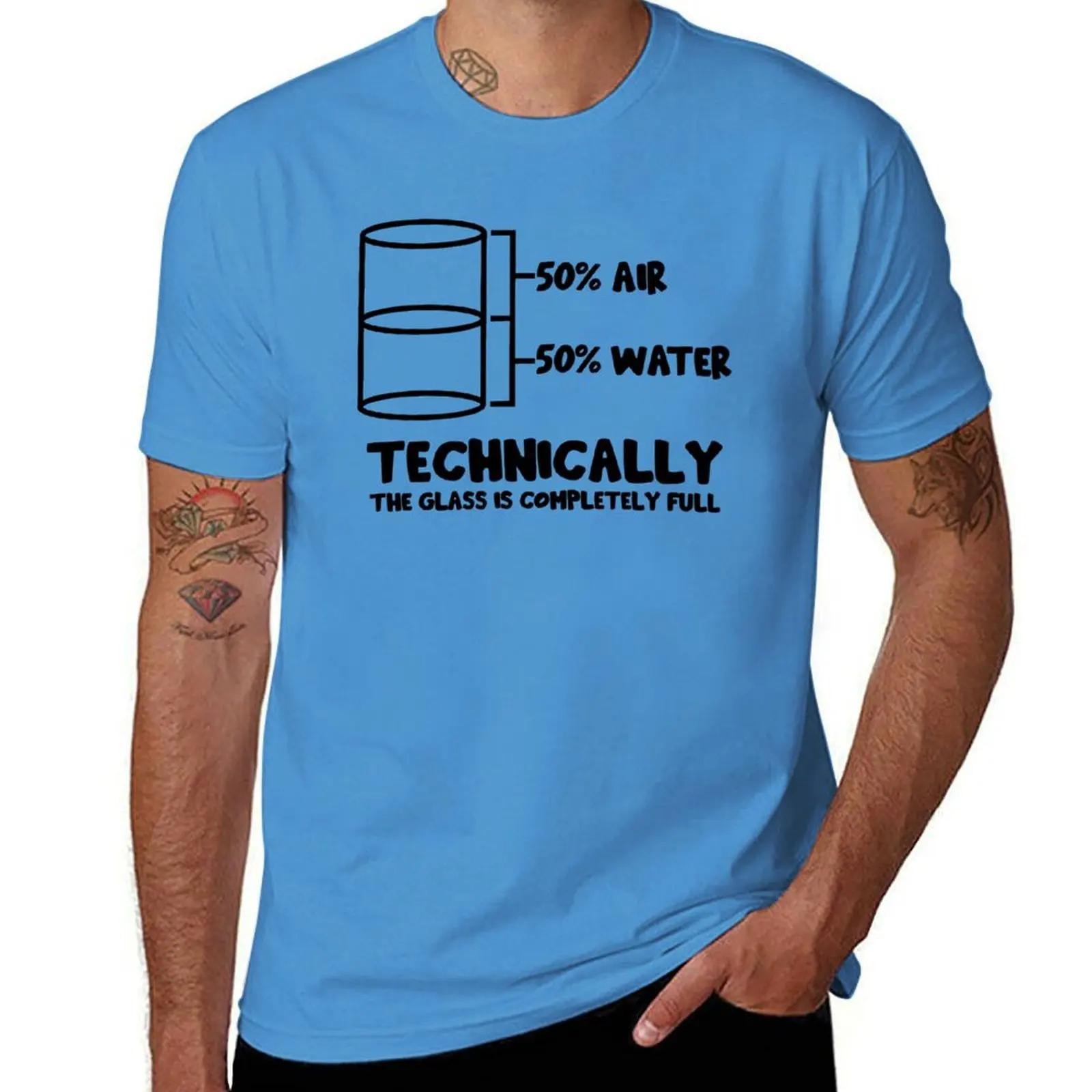 Technically The Glass Is Full TShirt anime clothes summer tops shirts graphic tee men S