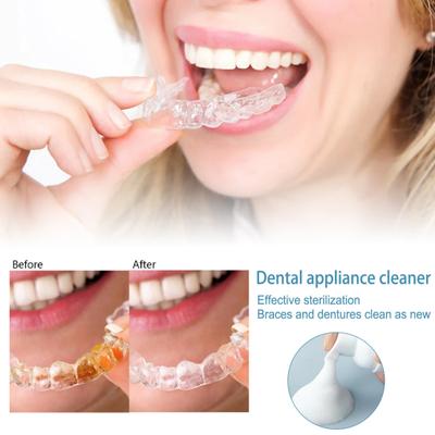 Yousheng 30ml Prothesenreiniger Reduziert Empfindlichen Schmutz Starke Reinigungskraft Frischer Atem Aufhellend Fleckenentfernend Retainer Schaumreiniger für Zuhause