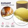 5-pack Ronde Taartbodem 8/10 inch Gouden Taartkarton Taartcirkel Plaat Schelpvormige Rand Vetbestendig Karton voor Bruiloft Verjaardag