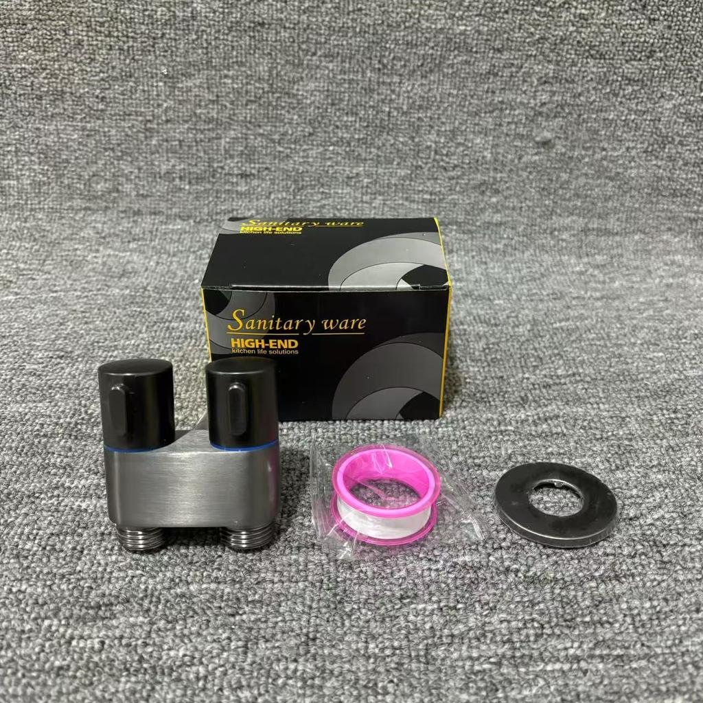 Stainless Steel Household Toilet Spray Gun One In Two Out Toilet Significant Other Toilet Triangle Valve Booster Nozzle Flusher