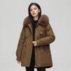 Women's winter new hooded women's versatile fur collar removable one dress three wear women's coat
