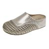 Thick bottom inner height increase one pedal woven hollow breathable cool slippers women's summer wear 2025 new bag head half slippers