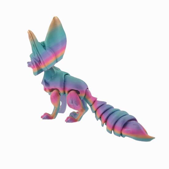 3D Printed Fox Ornament Articulated Fox Figurine with Flexible Tail And Limbs
