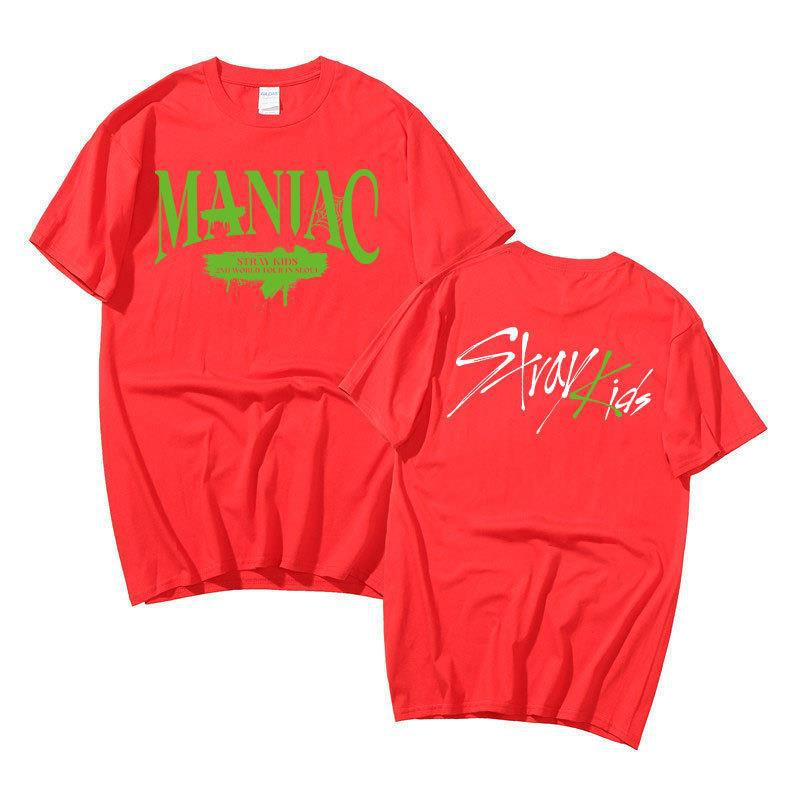Singer Group Straykids Around Harajuku Print Fashion Men'S And Women'S T-Shirts Tops Short Sleeves