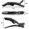 6 Peices Crocodile Hair Clips Professional Styling Hair Barrette Plastic Hair Clips for Women and Girls Salon Home Use (Black)