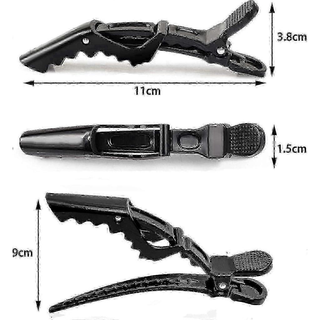 6 Peices Crocodile Hair Clips Professional Styling Hair Barrette Plastic Hair Clips for Women and Girls Salon Home Use (Black)