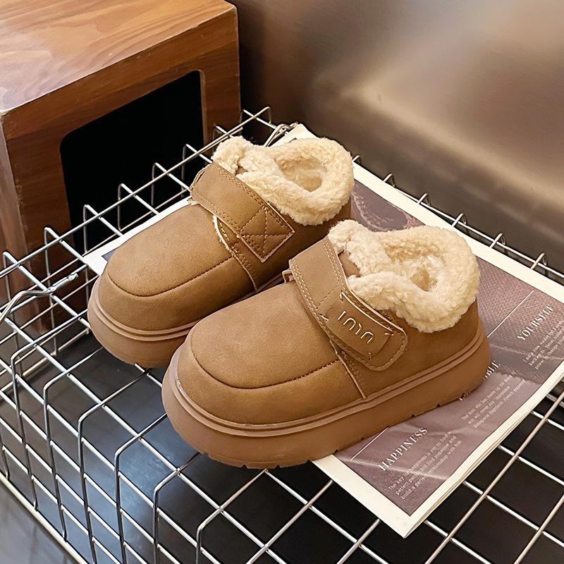 Girls cotton shoes new winter children's fleece thickened warm snow boots medium older children's girls non-slip winter shoes