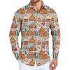 Men's Christmas Shirt Christmas Print Long Sleeve Button Shirt