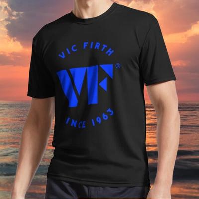 New Item Vic Virth VF Blue Logo Active Logo TEE T Shirt Funny Size S To 5XL