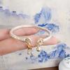 New Chinese-style Butterfly Bamboo Bracelet for Women, Solid Enamel Butterfly Silver Bracelet, New Chinese-style Gift for Mother