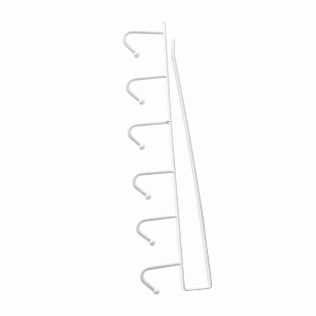 Multifunction Kitchen Storage Rack Cupboard Shelf Hanging Hook Wardrobe Organizer Holder White