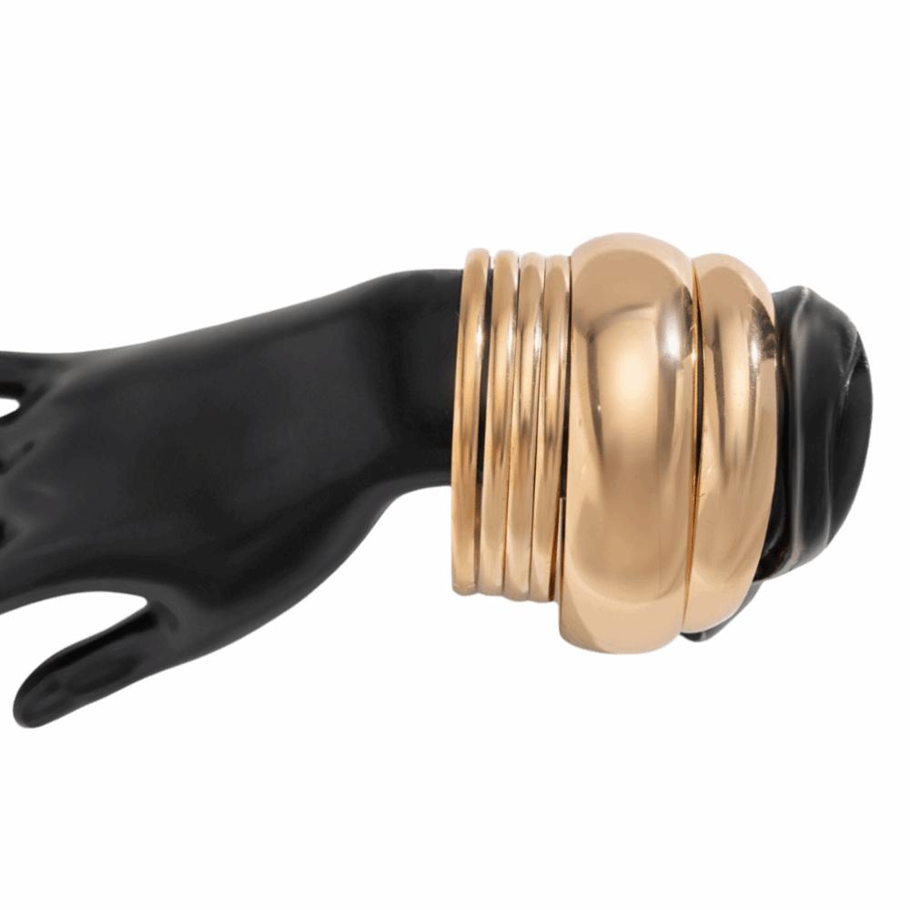 3/4/6/8Pcs Chunky Punk Metal Bracelets Multilayer Smooth Bracelet Set  Friends Birthday Gift