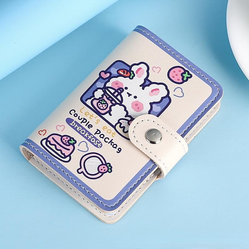 Cute Cartoon Women ID Credit Card Holder Bag Pu Leather Women Travel ID Bank Credit Card Holder Hasp Business Card Wallet Bags MIT
