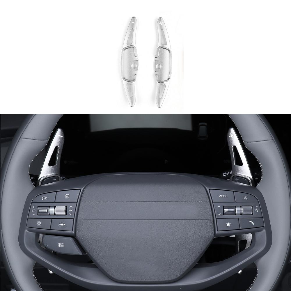 

2pcs Aluminum Red Silver Steering Wheel Shift Paddle Wheel Shifter Extension For Kia K4/K4 GT 2026LHD/RHD