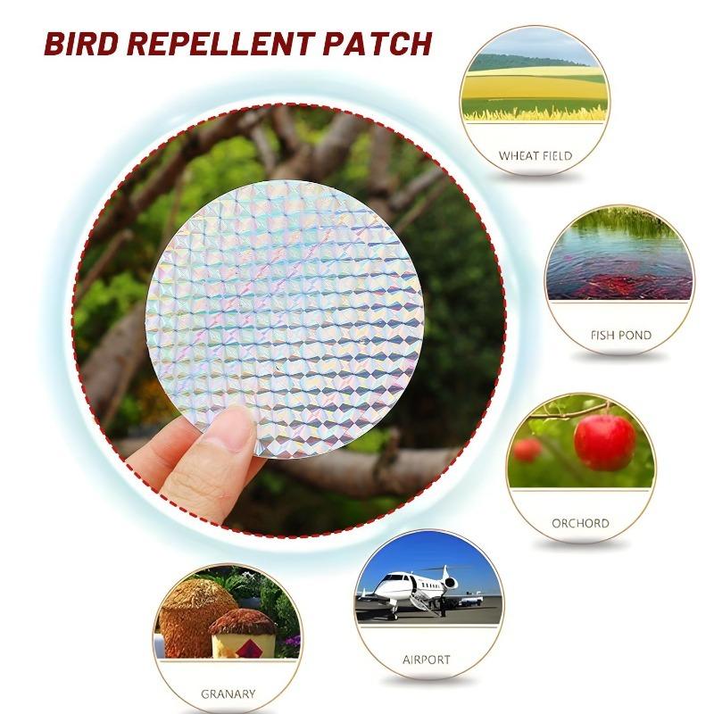 100/20PCS Round Paste Type Bird Repellent Tape Reflective Anti Bird Scare Eflective Stick Tape Pigeon Farm Bird Chasing Tools