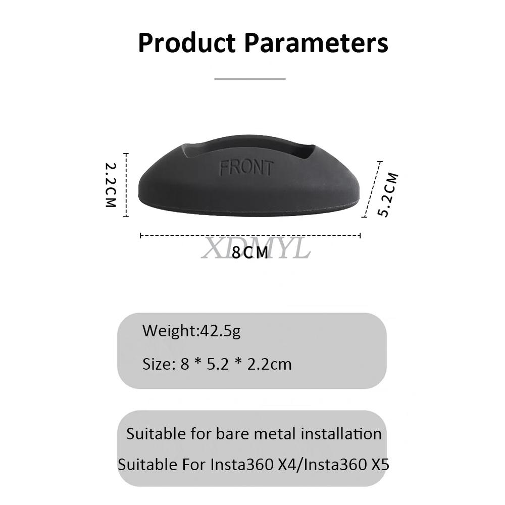 

3M Tape Silicone Car Desktop Support Base For Insta 360 X5 Non-slip Desktop Base Bracket For Insta 360 X4 Camera Accessories чорний