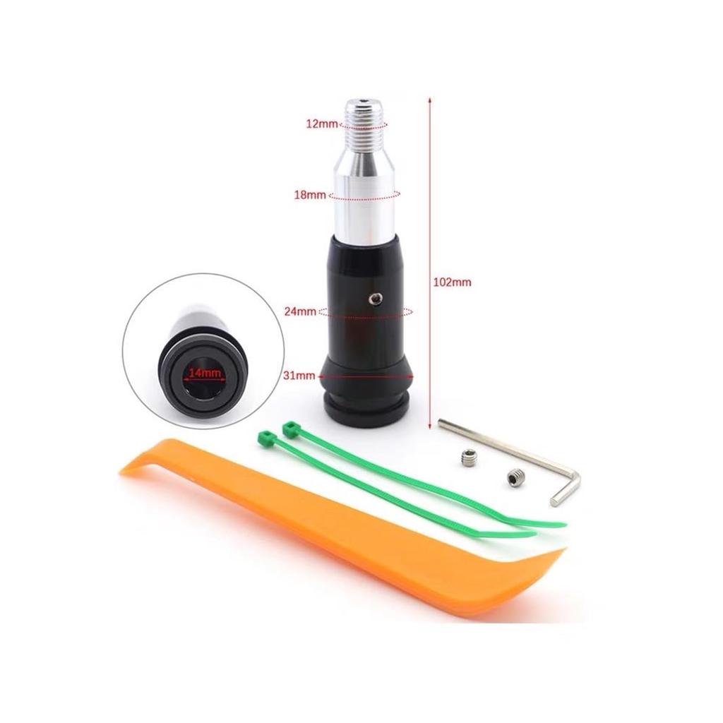 Shift Knob Universal M12 M1.25 Type Push Type Gear Shift Converter, Car Shift Head
