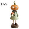 Retro Resin Character Ornaments Halloween Pumpkin/Skeleton Figurine, Desktop Ornament, Cartoon Collectible Art Crafts Humanoid Statue for Autumn