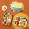 MeyJig Lunch Box Stal Nierdzewna Szczelny Pojemnik Bento Przenośny 4 Przegródki Pojemnik na Jedzenie 930ml