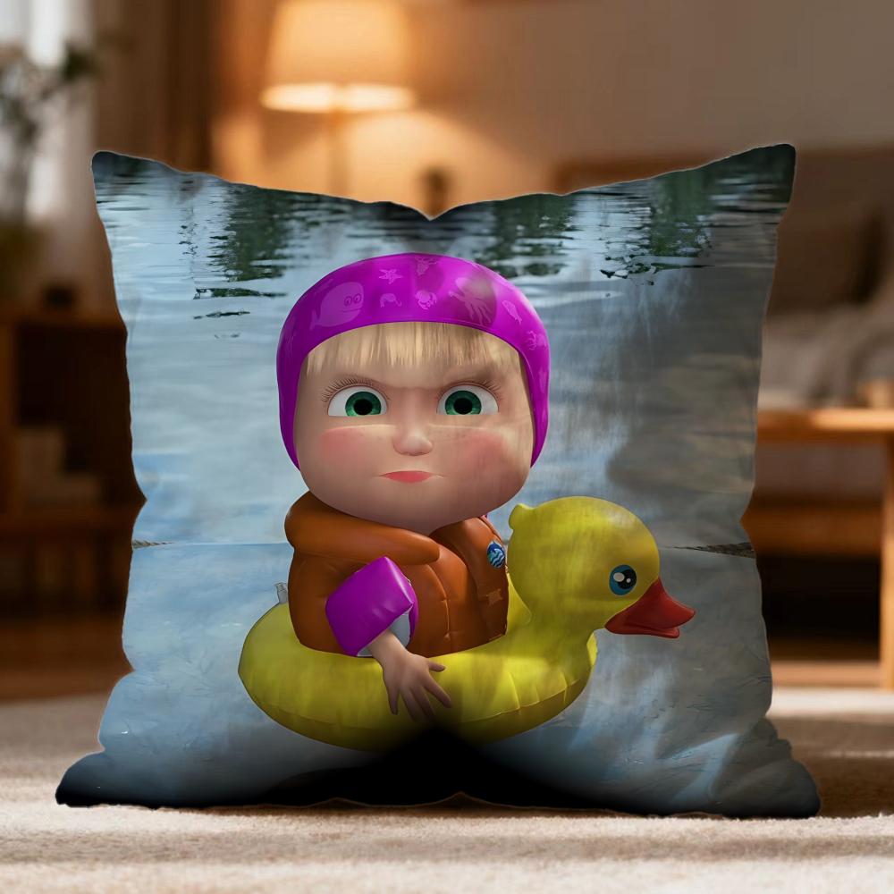 

Модна наволочка M-MMasha and the Bear, м яка, що миється, для подушки, багатофункціональна для дивана, ліжка, подорожей, офісу 30cmx30cm