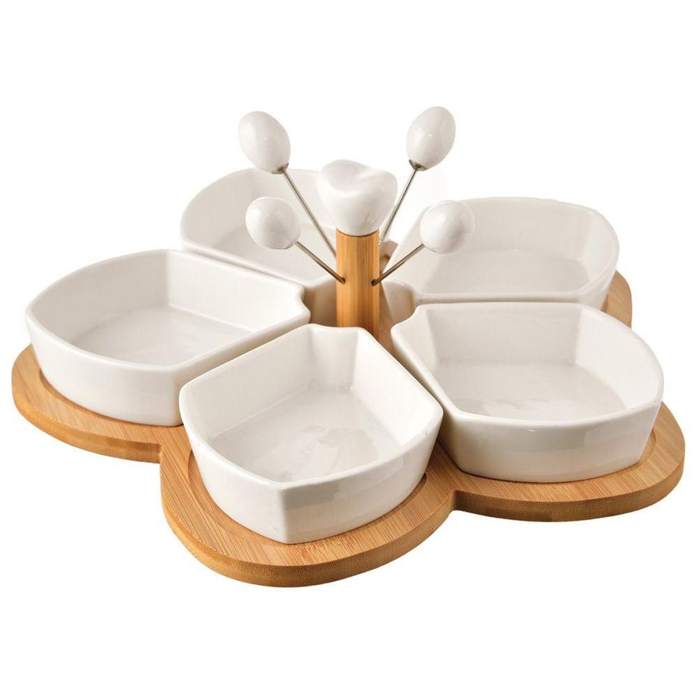 Appetizer Plate for Dips, Sauces, and Snacks Appetizer Bowls