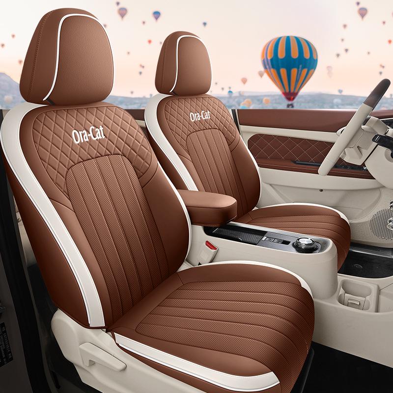 2022 ORA Good Cat Cartoon Car Seat Cover: Full Coverage, One-Piece Design