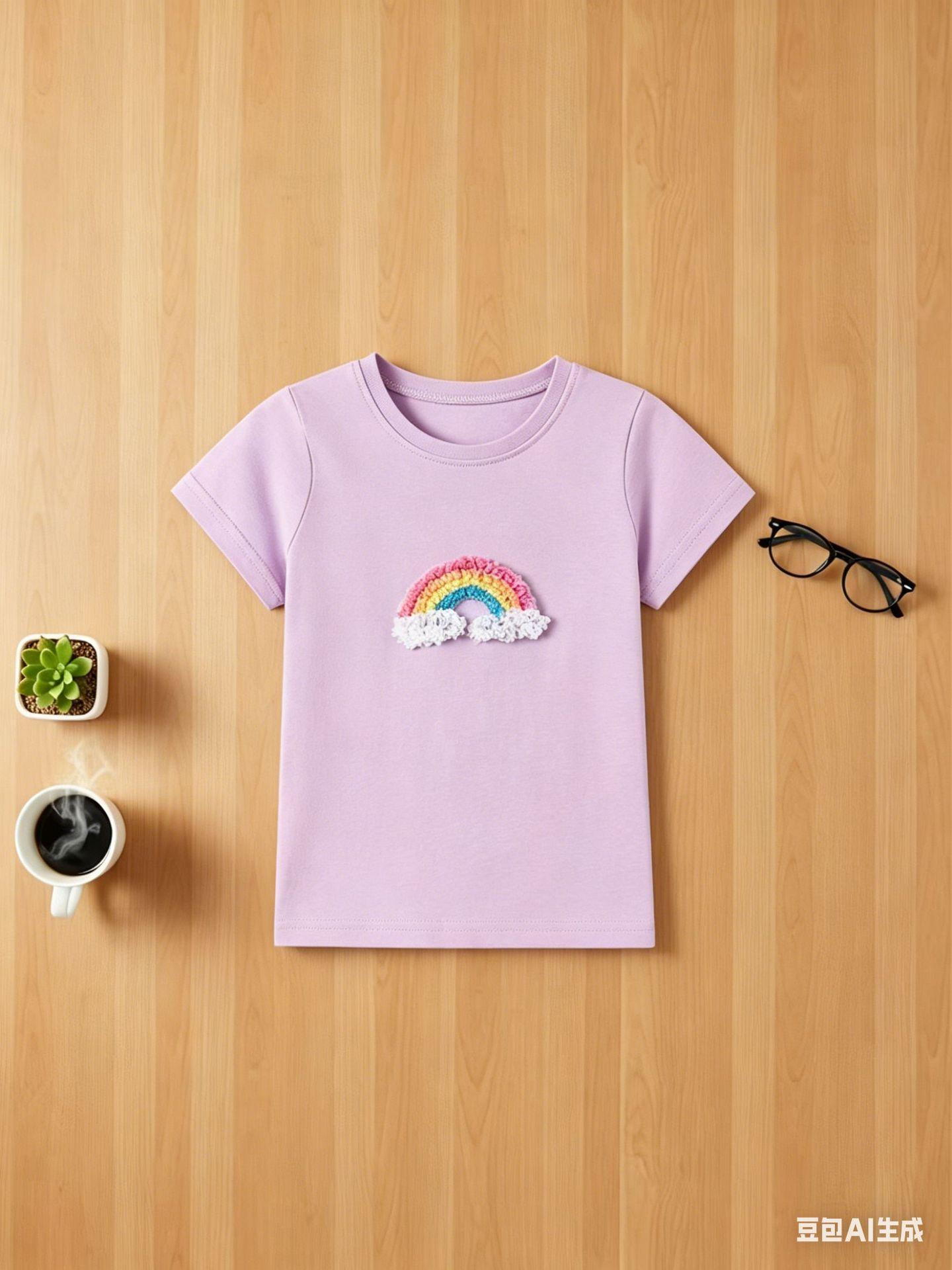 Girls Cotton Short Sleeve T Shirt Cute Sweet Summer Top for Toddlers 90