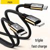 PISEN 3-in-1 Braided Aluminum Alloy Data Cable for Apple/Android/Type-C Devices